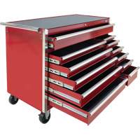 Industrial Tool Cart, 12 Drawers, 56" W x 24-1/2" D x 38-1/8" H, Red Haskins Industrial Inc.