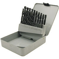 Coffret de forets en oxyde noir JET-KUT, 29 morceaux, Acier rapide Haskins Industrial Inc.