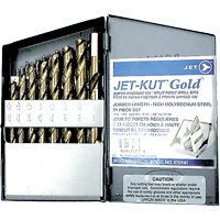 Jeu de forets de premi&egrave;re qualit&eacute; GF21R Jet-Kut GOLD, 21 morceaux, Acier Haskins Industrial Inc.