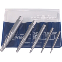 Screw Extractors - Screw Extractor Set in Fold-Up Pouch, 5 Pieces, High Carbon Steel Haskins Industrial Inc.