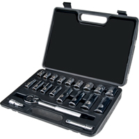 Socket Set, 20 Pcs, 3/8" Drive Size, Deep Haskins Industrial Inc.