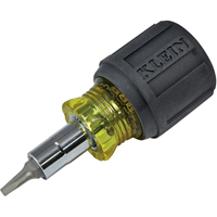 Stubby Multi-Bit Screw Driver With Sq.Recess, 3-1/5" L, Cushion Grip Handle Haskins Industrial Inc.