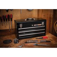 Boîte &agrave; outils portative, 20" la, 3 tiroirs, Noir Haskins Industrial Inc.