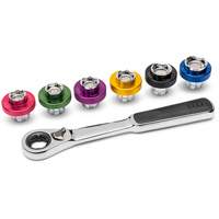 6 Point Magnetic Oil Drain Plug Metric Socket Set, 7 Pieces, 3/8" Drive Size Haskins Industrial Inc.