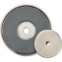 Ceramic Shallow Pot Magnet, 1-3/8" Dia., 12 lbs. Pull Haskins Industrial Inc.