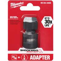 Shockwave Impact Driver Square to Hex Socket Adapter, Impact, 1/4" Drive, 3/8" Socket, 1.875" L Haskins Industrial Inc.