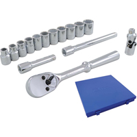 Jeu de douilles et accessoires, 15 Mcx, Prise de 3/8" Haskins Industrial Inc.