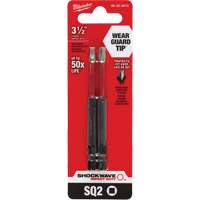 Shockwave Impact Duty Screwdriver Bit, Square, #2 Tip, 1/4" Drive Size, 3-1/2" Length Haskins Industrial Inc.