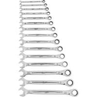 Ratcheting Wrench Set, Combination, 15 Pieces, Metric Haskins Industrial Inc.