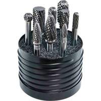 Drillco&reg; Magnum SET 1 Solid Carbide Double Cut Burr Set, 8 Pieces Haskins Industrial Inc.