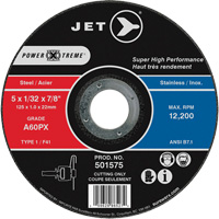 Meule &agrave; tronçonner Power-Xtreme A60PX, 5" x 1/32", Arbre de 7/8", Type 1, 12 200 Tr/min Haskins Industrial Inc.