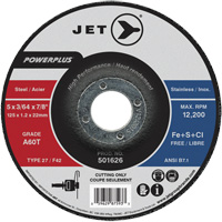 Meule &agrave; tronçonner PowerPlus A60T, 5" x 3/64", Arbre de 7/8", Type 27, 12 200 Tr/min Haskins Industrial Inc.