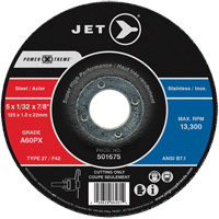 Meule &agrave; tronçonner Power-Xtreme A60PX, 4-1/2" x 3/64", Arbre de 7/8", Type 27, 13 300 Tr/min Haskins Industrial Inc.
