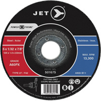 Meule &agrave; tronçonner Power-Xtreme A60PX, 6" x 3/64", Arbre de 7/8", Type 27, 10 200 Tr/min Haskins Industrial Inc.