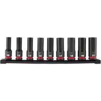 Shockwave Impact Duty Metric 6 Point Socket Set, 9 Pcs, Impact, 1/2" Drive Size, Deep Haskins Industrial Inc.