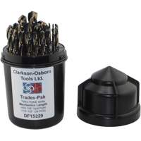 Jeu de forets de m&eacute;canicien 2 tons 29 mcx, Acier rapide Haskins Industrial Inc.