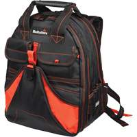 Deluxe Tool Backpack, Black/Red, Ballistic/Polyester Haskins Industrial Inc.