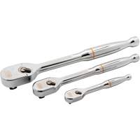 1/4", 3/8" & 1/2" Drive 120XP Full Polish Teardrop Ratchet Set Haskins Industrial Inc.