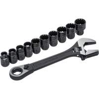 Ensemble de cannelure & cl&eacute; ajustable Pass-Thru X6 11 mcx, 13" lo, la max. 2-27/50", Phosphate noir Haskins Industrial Inc.