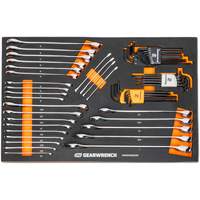 6-Point Combination Wrench and Hex Key Set in Foam Storage Tray Haskins Industrial Inc.
