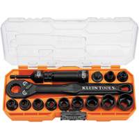 KNECT Essential Pass Through Impact Socket Set, 28 Pcs, Impact, 3/8" Drive Size Haskins Industrial Inc.