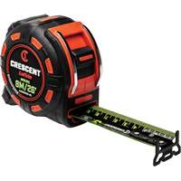 Ruban &agrave; mesurer Shockforce NITE EYE, 1-1/4" x 25'/8 m, Marques de goujon M&eacute;trique/SAE Haskins Industrial Inc.