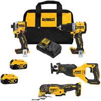 Ensemble combin&eacute; de quatre outils sans balai, Lithium-ion, 20 V Haskins Industrial Inc.