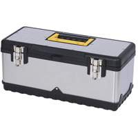 Coffre &agrave; outils portatif en acier inoxydable JPSTB-20, 9-63/100" P x 20" la x 8-7/8" h, Noir/Argent Haskins Industrial Inc.
