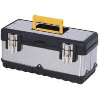 Coffre &agrave; outils portatif en acier inoxydable JPSTB-15, 6-1/4" P x 15" la x 7" h, Noir/Argent Haskins Industrial Inc.