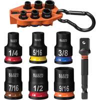 Grab-And-Go Impact Socket Set, SAE, 7 Pcs, Impact, 3/8" Drive Size Haskins Industrial Inc.