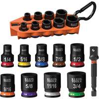 Grab-And-Go Impact Socket Set, SAE, 10 Pcs, Impact, 3/8" Drive Size Haskins Industrial Inc.
