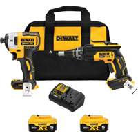 MAX Brushless Cordless Drywall Screw Gun & Impact Driver Kit, 20 V Haskins Industrial Inc.
