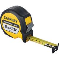 CONTROL-LOCK Tape Measure, 25 mm x 26'/8 m, Imperial & Metric Graduations Haskins Industrial Inc.