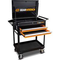 Chariot utilitaire, 2 tiroirs, 32-1/2" la x 42" h, Noir/Orange Haskins Industrial Inc.