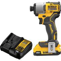 Ensemble de tournevis &agrave; chocs sans fil et sans balai, 1/4", 1700 lb-po Couple max., 20 V, Lithium-ion Haskins Industrial Inc.
