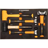 Jeu de marteaux mixtes dans un plateau de rangement en mousse, 5 morcea Haskins Industrial Inc.