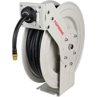 MAXREEL Single-Arm Automatic Rewind L Hose Reel with Rubber Hose, Air, 3/8" x 50', Single Hose, 250 PSI Haskins Industrial Inc.