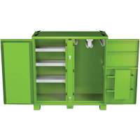 Armoire de rangement d'&eacute;PI sur place, Acier, Vert lime haute visibilit&eacute; Haskins Industrial Inc.