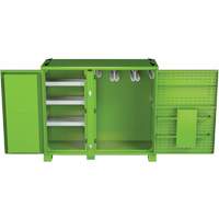 Armoire ventil&eacute;e pour le rangement d'&eacute;PI sur place, Acier, Vert lime haute visibilit&eacute; Haskins Industrial Inc.