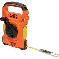 Open Reel Tape Measure with Single Hook & Carabiner, 1/2" x 100', 1/10" Graduations Haskins Industrial Inc.