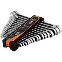 90-Tooth 12-Point Reversible Wrench Set, Ratcheting Box, 16 Pieces, Metric Haskins Industrial Inc.