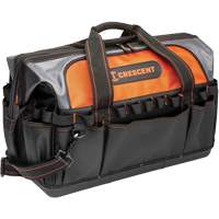 20" Contractor Tool Bag, 1680 Denier/Polyester, 31 Pockets, Black/Grey/Orange Haskins Industrial Inc.