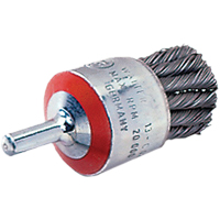 Mounted Knot-Twisted Wire Brush, 1-1/8" Dia., 0.02" Wire Dia., 1/4" Shank Haskins Industrial Inc.