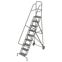 &eacute;chelles roulantes en acier, 9 marches, Largeur de la marche 16", Hauteur de la plateforme 90", Acier Haskins Industrial Inc.