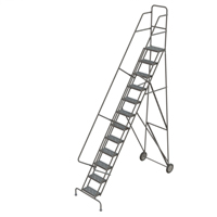 Rolling Ladder, 12 Steps, Serrated, 126" High Haskins Industrial Inc.