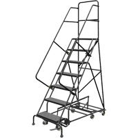 All Directional Rolling Ladder, 7 Steps, 24" Step Width, 70" Platform Height, Steel Haskins Industrial Inc.