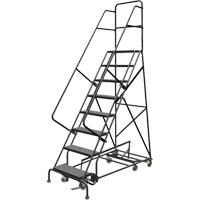 All Directional Rolling Ladder, 8 Steps, 24" Step Width, 80" Platform Height, Steel Haskins Industrial Inc.