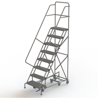 All Directional Rolling Ladder, 8 Steps, 24" Step Width, 80" Platform Height, Steel Haskins Industrial Inc.
