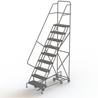 All Directional Rolling Ladder, 9 Steps, 24" Step Width, 90" Platform Height, Steel Haskins Industrial Inc.