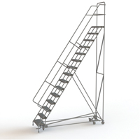 All Directional Rolling Ladder, 15 Steps, 24" Step Width, 150" Platform Height, Steel Haskins Industrial Inc.